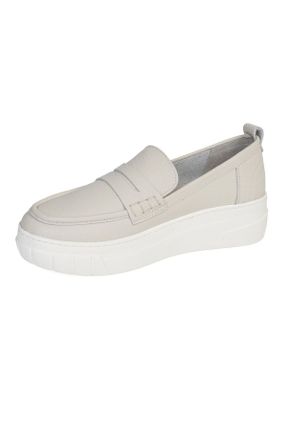 کفش لوفر سفید زنانه چرم طبیعی پاشنه کوتاه ( 4 - 1 cm ) کد 695695250
