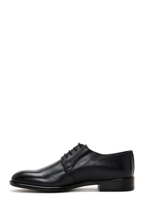 کفش کلاسیک مشکی مردانه چرم طبیعی پاشنه کوتاه ( 4 - 1 cm ) کد 803849644