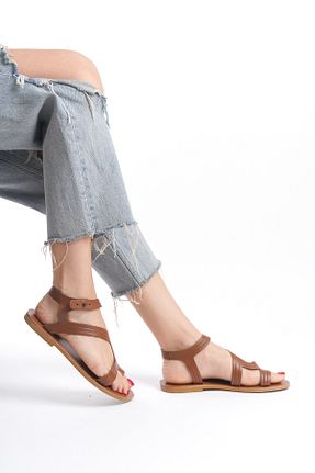 صندل قهوه ای زنانه پاشنه تخت DaphneSandals - کد 835923365