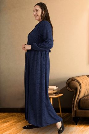 لباس آبی زنانه سایز بزرگ بافتنی پلی استر کد 806030356