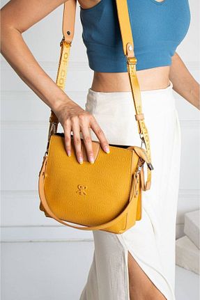 کیف دوشی زرد زنانه پارچه ای Polo Of Colors - کد 369348416