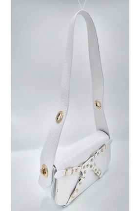 کیف دوشی سفید زنانه چرم مصنوعی کد 645764616