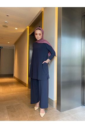 ست بالاتنه و پائین تنه حجاب طوسی زنانه Asimetrik MODAMÜNASİP - کد 641236648