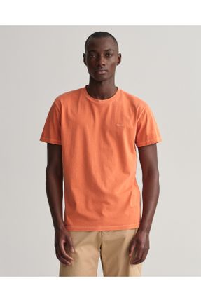 تی شرت نارنجی مردانه رگولار یقه گرد کد 679380068
