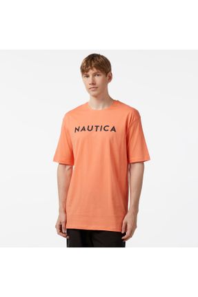 تی شرت نارنجی مردانه اورسایز یقه گرد کد 835858508