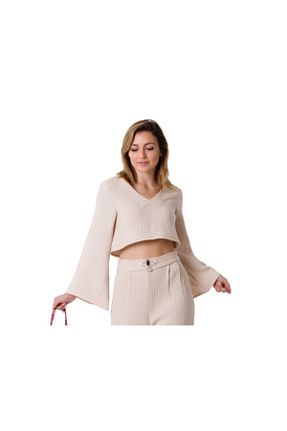 بلوز نباتی زنانه ساده Gleam Atelier - کد 151525098
