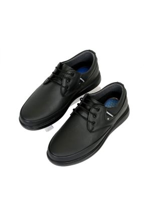 کفش کلاسیک مشکی مردانه چرم طبیعی پاشنه کوتاه ( 4 - 1 cm ) پاشنه ساده کد 793776680