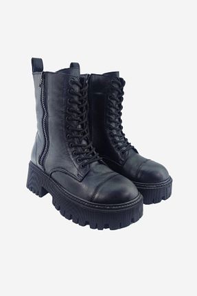 بوت مشکی زنانه چرم طبیعی پاشنه ضخیم پاشنه متوسط ( 5 - 9 cm ) Gore-Tex کد 788414107