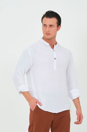پیراهن سفید مردانه راحت کد 835716324