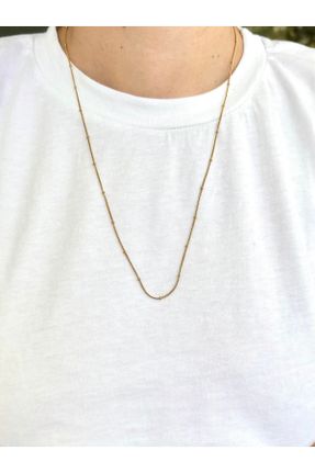 گردنبند جواهر طلائی زنانه استیل ضد زنگ کد 834674403