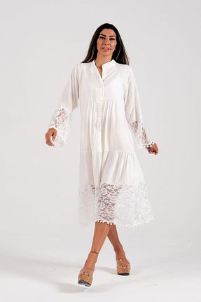 لباس سفید زنانه بافتنی Keyifli Moda - کد 836136048