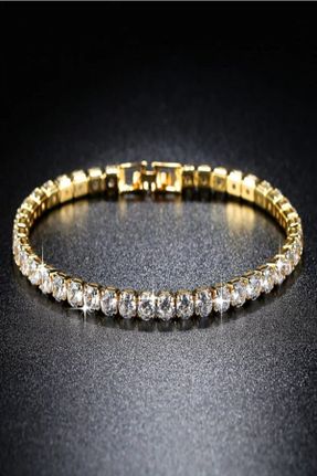 دستبند استیل طلائی زنانه فولاد ( استیل ) کد 122336738