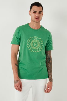 تی شرت سبز مردانه رگولار یقه گرد بیسیک کد 836189831