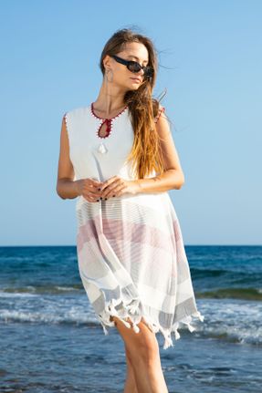 لباس ساحلی سفید زنانه پنبه (نخی) کد 822937261