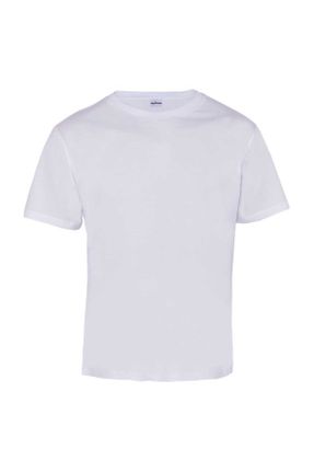 تی شرت سفید زنانه یقه گرد تکی کد 836250854