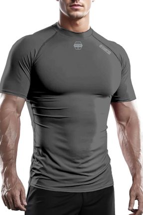 تی شرت طوسی مردانه پلی استر اسلیم قابلیت خشک شدن سریع کد 836238255