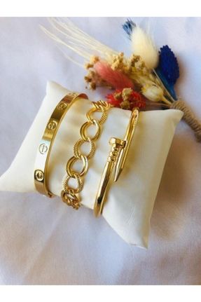 دستبند جواهر طلائی زنانه روکش طلا کد 234371618