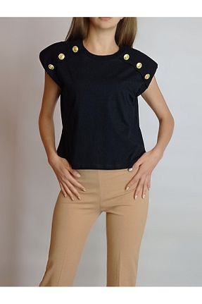 تیشرت مشکی زنانه رگولار oyagüler - کد 836256620