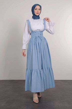 لباس حجاب آبی زنانه اورسایز Genel Markalar - کد 828857212