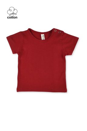 تی شرت قرمز بچه گانه یقه گرد رگولار تکی کد 820441937