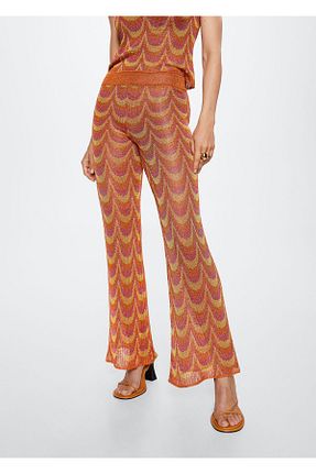 شلوار نارنجی زنانه تریکو MANGO - کد 781334810