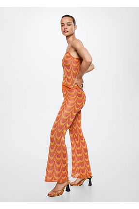 شلوار نارنجی زنانه تریکو MANGO - کد 781334810