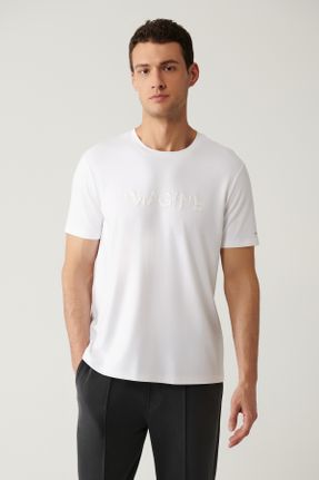 تی شرت سفید مردانه یقه گرد رگولار کد 814861670