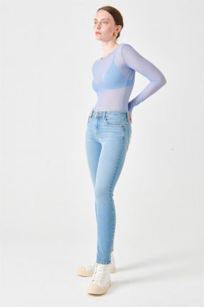 شلوار جین سرمه ای زنانه پاچه تنگ مودال استاندارد کد 750006864