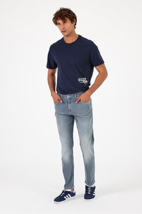 شلوار جین طوسی مردانه فاق بلند جین استاندارد کد 834318328