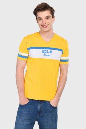 تی شرت زرد مردانه یقه هفت رگولار کد 710873759