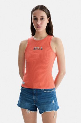 تی شرت صورتی زنانه یقه گرد پنبه (نخی) رگولار تکی کد 825191443