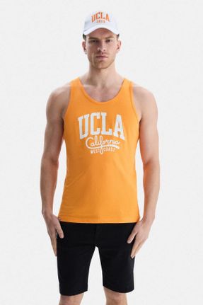 تی شرت نارنجی مردانه یقه گشاد اورسایز کد 822426232