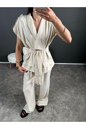 ست بالاتنه و پائین تنه بژ زنانه بافتنی bymaestro woman - کد 836077596
