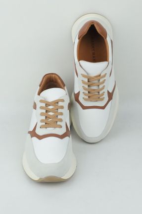کفش کژوال سفید مردانه چرم طبیعی پاشنه کوتاه ( 4 - 1 cm ) پاشنه ساده کد 799721496