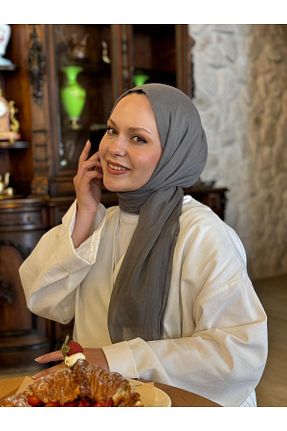 شال طوسی زنانه پنبه ای locella - کد 836171430