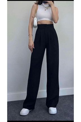 شلوار مشکی زنانه کتان Waveboutique - کد 750679322