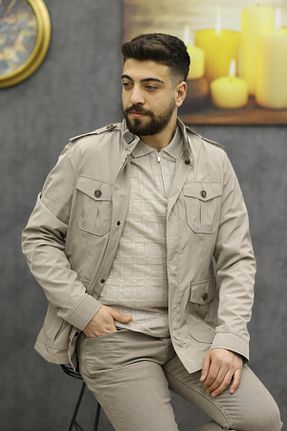 کاپشن بژ مردانه رگولار Üstün Ricol - کد 836166998