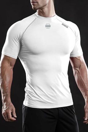 تی شرت سفید مردانه اسلیم پلی استر قابلیت خشک شدن سریع کد 836187817