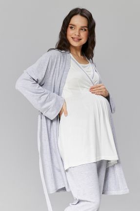 ست لباس راحتی حاملگی طوسی زنانه پنبه (نخی) کد 836250183