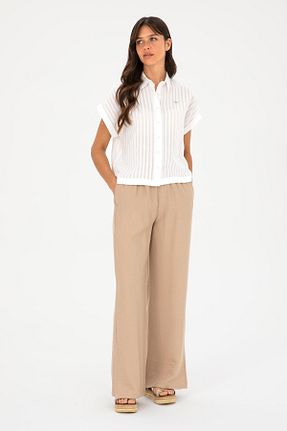 شلوار بژ زنانه مخلوط ویسکون U.S. Polo Assn. - کد 836223904
