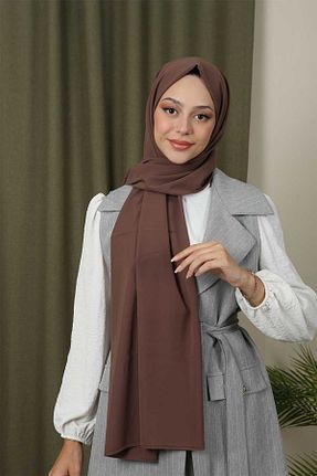 شال قهوه ای زنانه ابریشم Trablus - کد 770131722