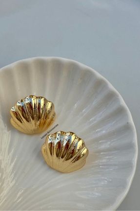 گوشواره جواهر طلائی پوشش لاکی کد 820165211