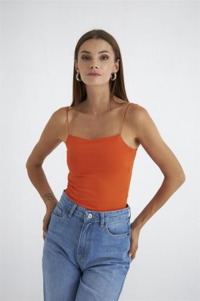 تی شرت نارنجی زنانه رگولار کد 750090119