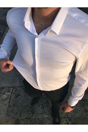 پیراهن سفید مردانه اسلیم فیت Torivalli Collection - کد 822458635