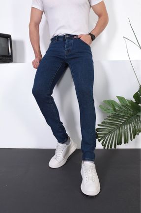 شلوار جین آبی مردانه پاچه تنگ پنبه (نخی) اسلیم پوشاک ورزشی کد 781299576