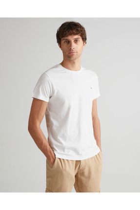 تی شرت سفید مردانه رگولار یقه گرد کد 31718417