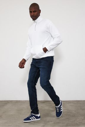 شلوار جین آبی مردانه پاچه تنگ فاق بلند جوان استاندارد کد 772273196
