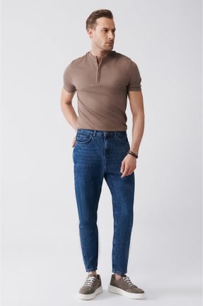 شلوار جین آبی مردانه پاچه تنگ استاندارد کد 694965223