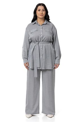 ست بالاتنه و پائین تنه سایز بزرگ طوسی زنانه کش دار DISENTIS MODEST - کد 836103344