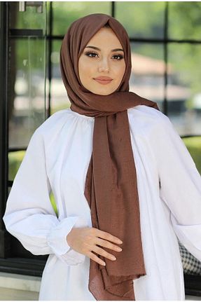 روسری قهوه ای پنبه ای Mides scarf - کد 457617234